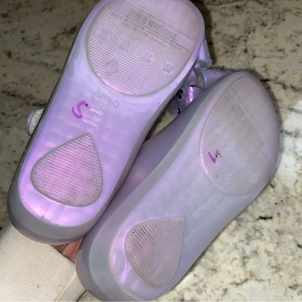 Mini Melissa $69 Glitter Lavender Ultragirl w Bow US 10 EU 27 EUC